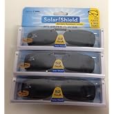 3 Solar Shield Clip-on Polarized Sunglasses Size 52 Rec A Black Frameless Scratch Resistant New