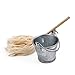 EatingBiting Dollhouse Miniature 1:12 Scale Fairy Garden Furniture Retro Vintage Mop with Bucket Set 2pcs, Dollhouse Miniature Doll Furniture Accessories Gifts