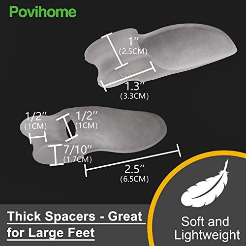 Povihome 8 Pack Bunion Cushion and Protector(1/2” Thick), Bunion Pads, Bunion Corrector and Bunion Reduction with Gel Protect, Deal with Ache in Massive Toe Joint, Realign Massive Toe and Relieve Bunion Ache