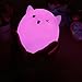 niceEshop(TM) Portable Silicone LED Colorful Baby Night Light, USB Rechargeable Children Night Lamp with Warm White, 7-Color Breathing, Single Color 3 Lighting Modes for Kids Adults Bedroom(A)