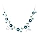 Glamorousky Elegant Rose Necklace with Blue Austrian Element Crystals