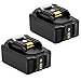 2PACK 6.0Ah BL1860B Replace for Makita 18V Battery with LED Indicator BL1860 BL1850 BL1840 BL1830 LXT-400 194204-5 Series Cordless Power Tools Battery