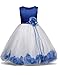 NNJXD Girl Tutu Flower Petals Bow Bridal Dress for Toddler Girl Size 3-4 Years Big Blue 1