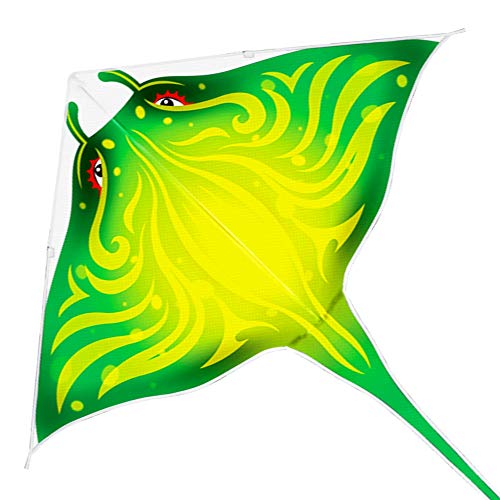 Mint's Colorful Life Devil Fish Kites for Kids Adults，Easy to Fly Delta Kite Single Line Large, Kite Handle Include (Green) - Thumbnail 5