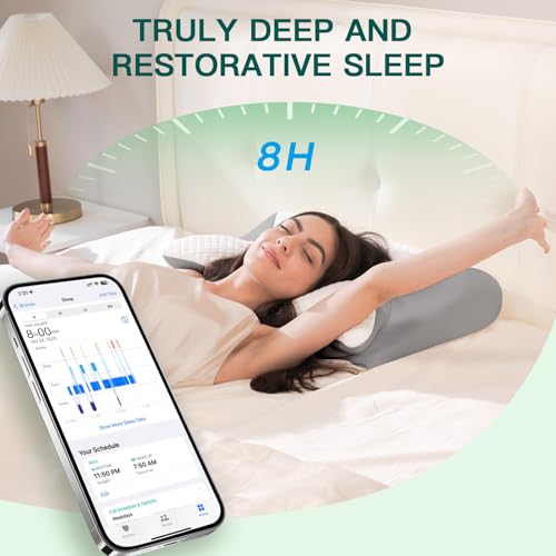 FEYIDEO Cervical Pillow, 2 in 1 Ergonomic Memory Foam Pillow Pillows for Neck Side Sleeper, Back and Mouth Down, 60 x 40 x 12/14 cm (Grey)