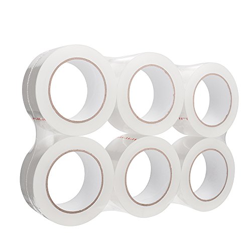 Metronic Clear Packing Tape 2.0 Mil Thick - Clear Packaging Sealing Tape, Carton Sealing Tape (6 Rolls Clear, 110 YDS)