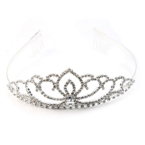 High Quality Exquisite Fashion Sparkly Rhinestone Silver Crown