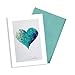Aqua Sea Glass Heart Note Cards. 3.5x5 Set of 8 Blank Cards Matching Envelopes. Great Birthday Cards, Thank You Notes & Invitations. Best Quality Christmas, Mother's Day & Valentine's Day Gifts