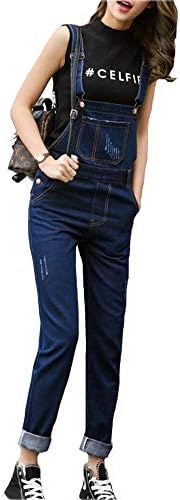 Cchy サロペット 休日 ロングパンツ デニムパンツ ジーンズ オーバーオール 細身 つなぎ服 レディースp21 オールインワン