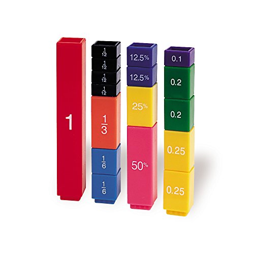 Learning Resources Fraction Tower Fraction Cubes, 51 Pieces