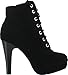 JJF Shoes Polish Military Lace Up Platform Chunky High Heel Ankle Booties