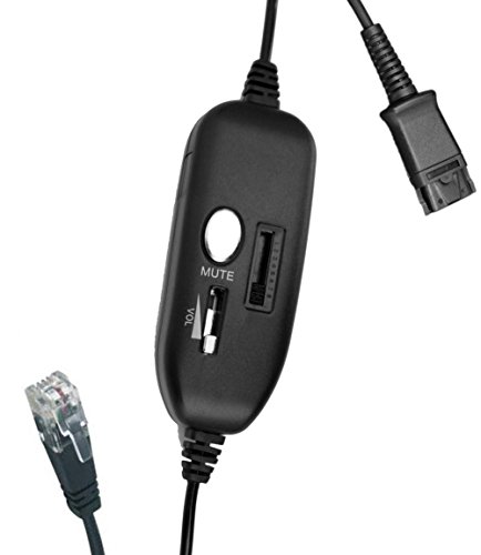 Voistek All in One Quick Disconnect QD Smart Cord PL1200 for Plantronics Telephone Headset Connects to Nortel Toshiba Avaya Panasonic Cisco NEC and Other Office Hard Phones (SC100)