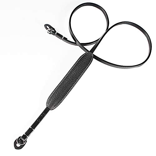 CANPIS Echtes Leder Kamera gurt Schnellverschluss, CP005 Vintage Kamera Schultergurt Hals ragegurt für Nikon Canon Sony Pentax Leica Olympus Fuji Alle DSLR-Kamera (Schwarz) – Bild 4