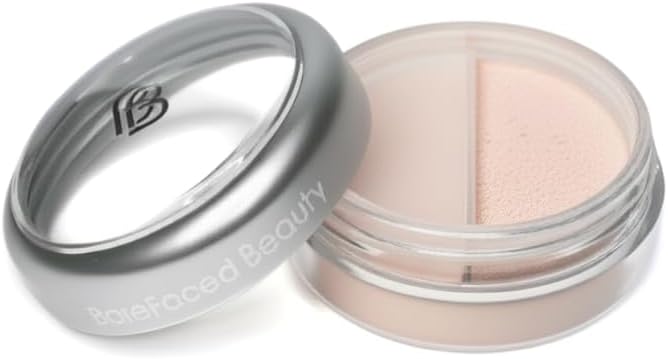 BareFaced Beauty Natural Mineral Finishing Powder 10g English Rose Oil Control