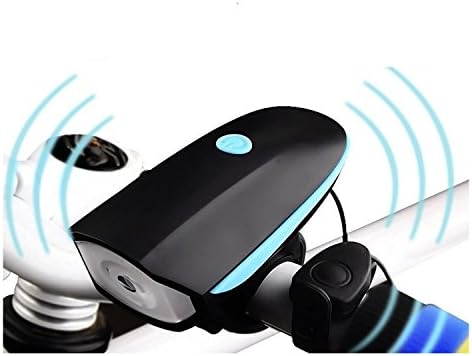 Yosky Bike Light with Horn - USB Rechargeable Bicycle Headlight with Super Loud Bicycle Horn 120 DB - Waterproof - Longtime Lasting - 3 Lighting Modes - Random Color Shipped (350 Lumens)