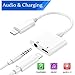 Lightning Jack Audio +Charger Adapter for iPhone 7/7P/8/8P/X/10. Aux Headphone Jack 2 in 1 Lightning to 3.5mm Audio Connection Converter and Charging Adaptor. Music Control Support iOS 10.3/iOS 11