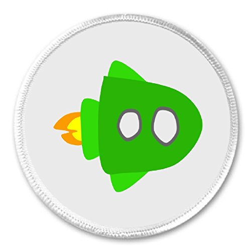 A&T Designs Green Spaceship 3" Sew On Patch - Earth Science Robot Cute Emo