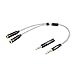 CableCreation 3.5mm Male to Dual 3.5mm Female Headphone and Microphone Stereo Audio Y Splitter Cable with 3.5mm Jack CTIA to OMTP Adapter, 0.2 M primary