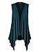 MBJ WSK1071 Womens Lightweight Sleeveless Draped Open Cardigan XXL TEAL
