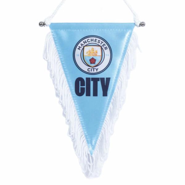 Compatible with Manchester City F.C Pennant - Triangle Shape Home Decor Banner, Sky Blue Football Team Wall Hanging