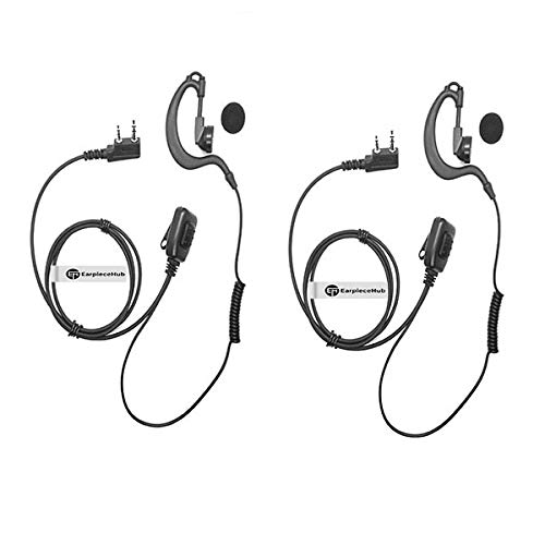 2 x G Shape soft Ear hook Earpiece Headset for MITEX Radio with PTT Microphone
