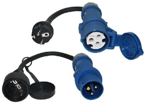 ViD 2X Adapterleitung CEE 0,3m schwarz 230V 16A 3polig