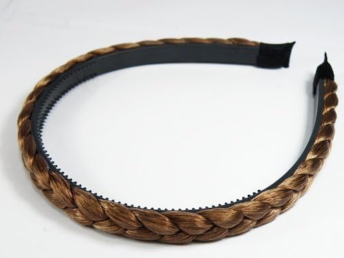 H1122 New Headband Synthetic Hair Wig Braid Brown Wide 1 Cm Beautiful ! by Fonza Shop