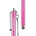 Wisdompro Stylus, 4.8 Inch Universal Microfiber Mesh Tip Stylus Pen with 2pcs Replacement Tips and Tether for Touch Screen Devices - Hot Pink
