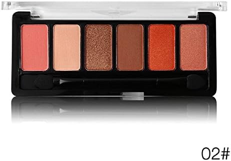 Absolute Waterproof Rose 6 Colors Shimmer Shadow Palette Eye Shadow Frosted Nude Shine Natural Silk Pigments (02#)