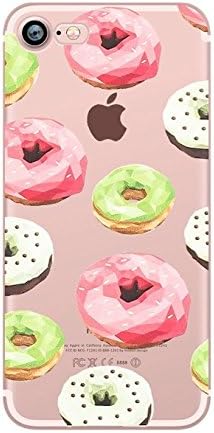iPhone 5 / 5S / SE ,Delicacy Tart Sweet Love Donut Pizza Colorful Rubber Flexible Silicone Case Bumper for Apple Clear Cover (Donut Rush)