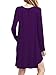 POSESHE Women's Casual Plain Long Sleeve Simple T-Shirt Loose Dress Peuple M Purple