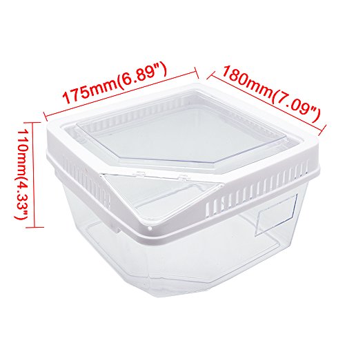 Senzeal Acrylic Reptile Terrarium Box Amphibian Transparent Breeding Box for Snake Lizard Turtle Spider Reptile Combination Terrarium White - Thumbnail 3