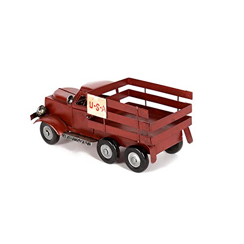 Ayiguri Metal American Truck Car Model Retro Vintage Iron Car Models Handmade Classic Decoration Photography Props (Red)