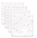 SwaddleDesigns Cotton Muslin Swaddle Blankets, Set of 4, Pastel Pink Butterfly Fun