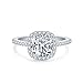 2.5ct Cushion Cut Petite Micropave Floating Halo Simulated Diamond CZ Engagement Rings Women