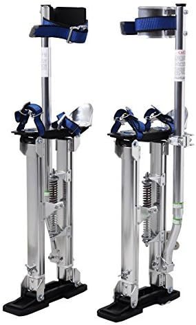 GHP 24" to 40" Silver Aluminum Adjustable Drywall Lifts AL-Alloy Stilt by Globe Warehouse