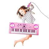 M SANMERSEN Piano Keyboard for Girls, Keyboar Piano 37 Keys Multifunction Portable Piano Electronic Keyboard Music Instrument for Kids 2-6 Year Old Girl Toys Girls Gifts Age 2-6 for Girls(Pink)