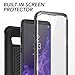 YOUMAKER Kickstand Case for Galaxy S8, Full Body with Built-in Screen Protector Heavy Duty Protection Shockproof Rugged Cover for Samsung Galaxy S8 5.8 inch - Black/Black