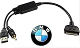 Audio Music Charging Cable Adapter OEM USB AUX for BMW iDRIVE to iPod iPhone iPad