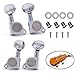 Majowir Ukulele Tuning Pegs 2R2L ukulele tuning machines Chrome Slivery Tuner Guitar Geared 4pcs
