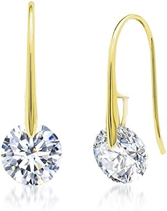 AUBREY LEE Round Cubic Zirconia Drop with Hook Earring