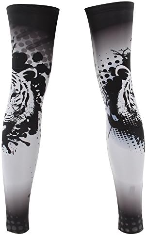 Spoz Cycling Basketball White Tigher Leg Sleeves Legwarmers XXXL