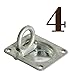 Four Recessed Tie-Down D-Ring Trailer Cargo Load Tie-Down Anchors, Square Floor Recessed-Pan Fitting, Galvanized Steel Countersunk Bolting Holes, Utility Enclosed Trailer Tie-Down