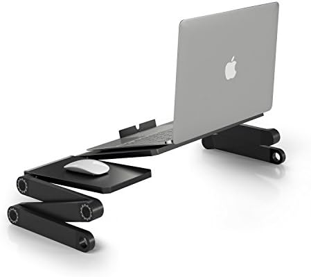 Portable Laptop Desks,Stand for Bed &amp; Sofa Table - Adjustable Bed Lap Tray Stand-Up Computer Lapdesks with Mouse Pad Side,Laptop,MacBook, Notebook &amp; Tablets Compatible Size up to 18" (Updated Black)