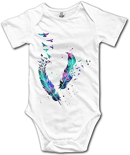 Birds and Feathers Watercolor Art Baby Onesie Bodysuits Jumpsuits