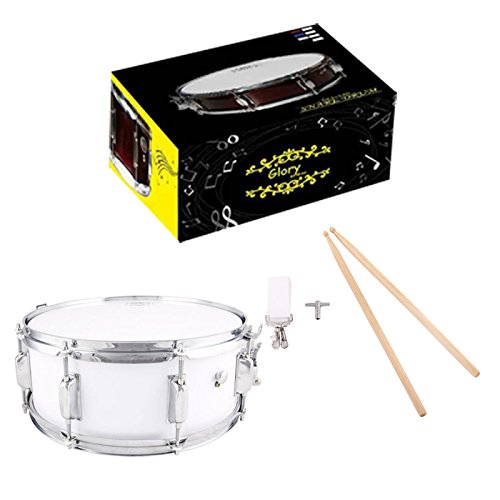 Glory Snare Drum With Sticks, and Strap, for Beginners and Students, Silver Color- Click to Choose More Colors