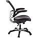 Modway Edge Mesh Back and Vinyl Seat Office Chair In Brown With Flip-Up Arms - Perfect For Computer Desks