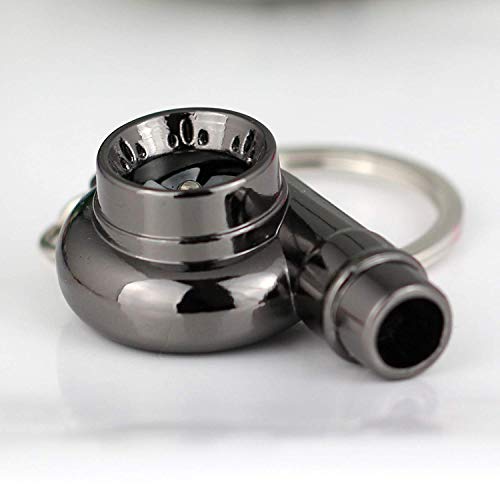 Ispeedytech Spinning Turbo Keychain,Make Whistle Sound,Auto Part Model Metal Keychain/Key Ring/Holder (Bright Black) - Thumbnail 6