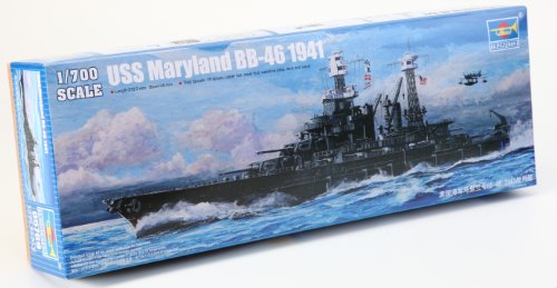 Trumpeter BB-46 USS Maryland Battleship Boat Model Kit, 1941, Scale 1/800
