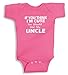 Lil Shirts I'm Cute/See My Uncle Baby Bodysuit (0-3 Mos, Pink)
